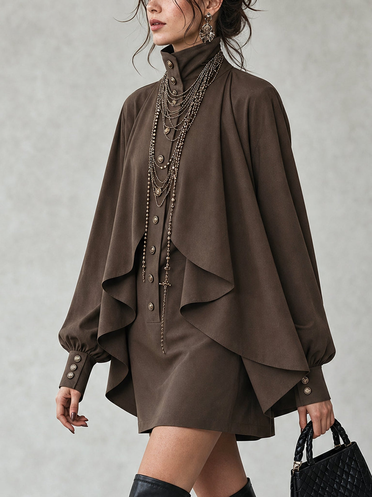 Ariane™ | Robe courte élégante à col montant