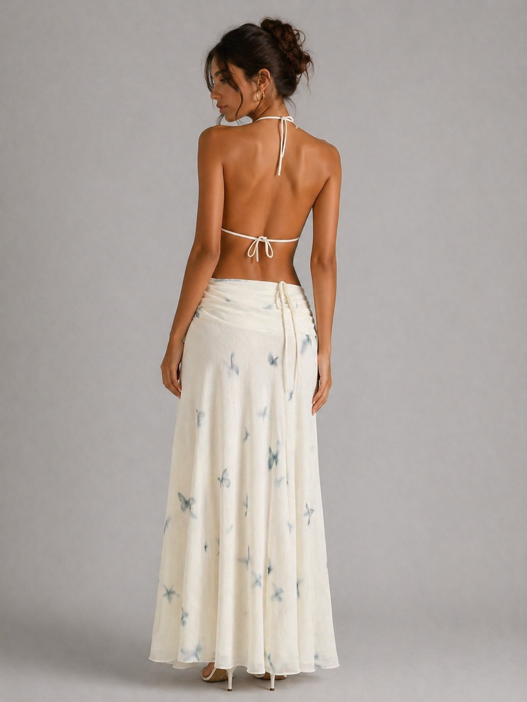 ADRIANA – ROBE LONGUE DOS NU IMPRIMÉ PAPILLONS