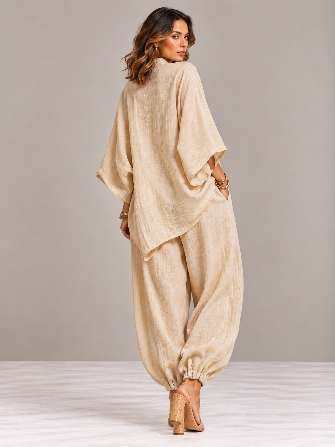 Sienna | Ensemble fluide avec blouse oversize et pantalon décontracté