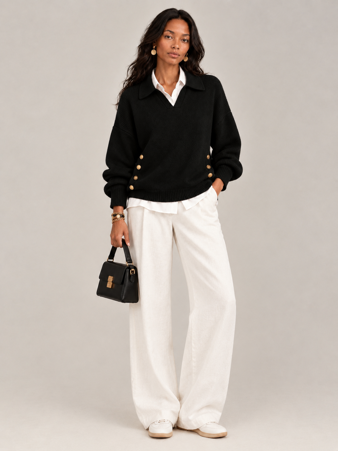 Valentine™ | Pull avec col polo et boutons