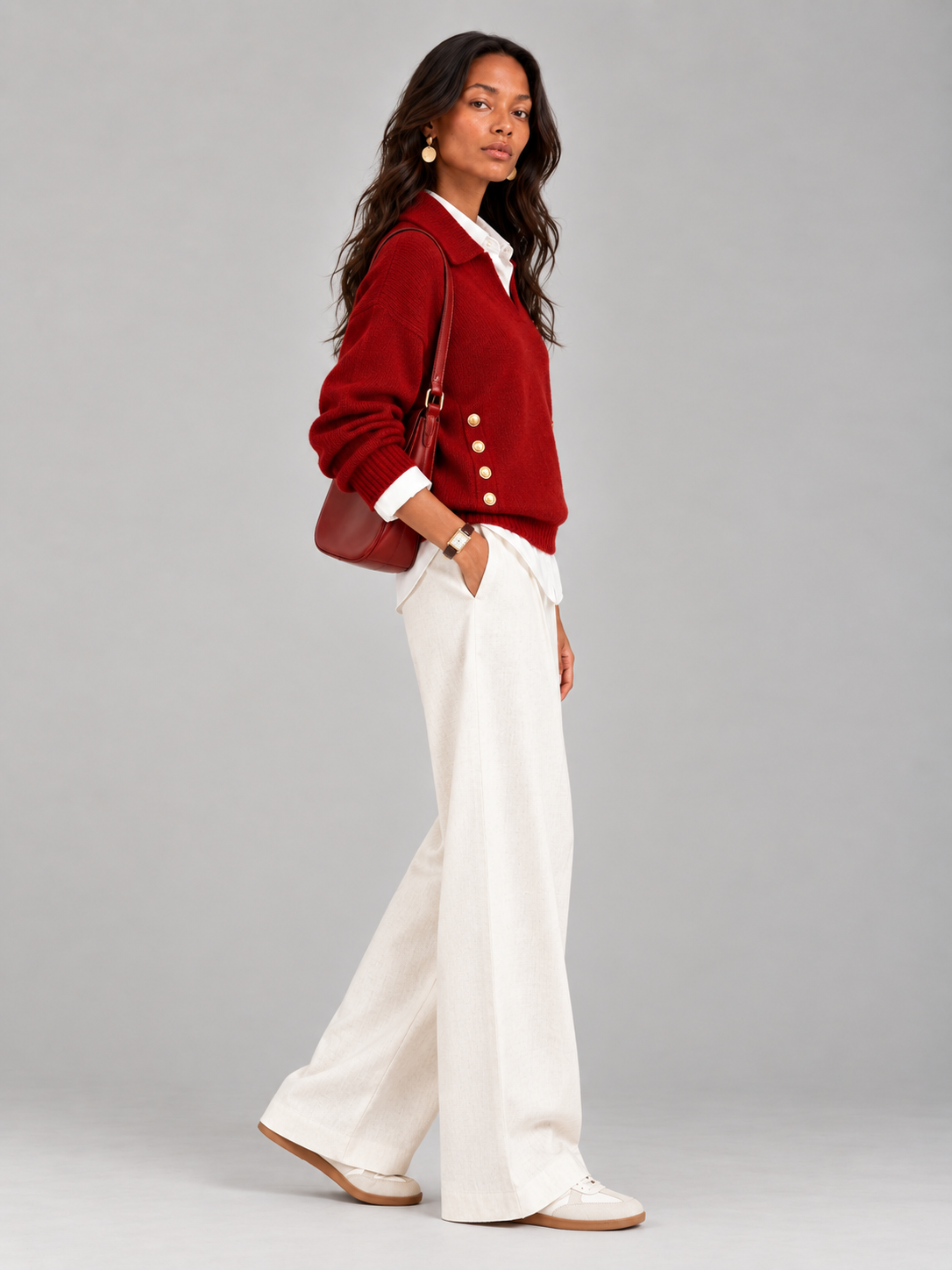Valentine™ | Pull avec col polo et boutons
