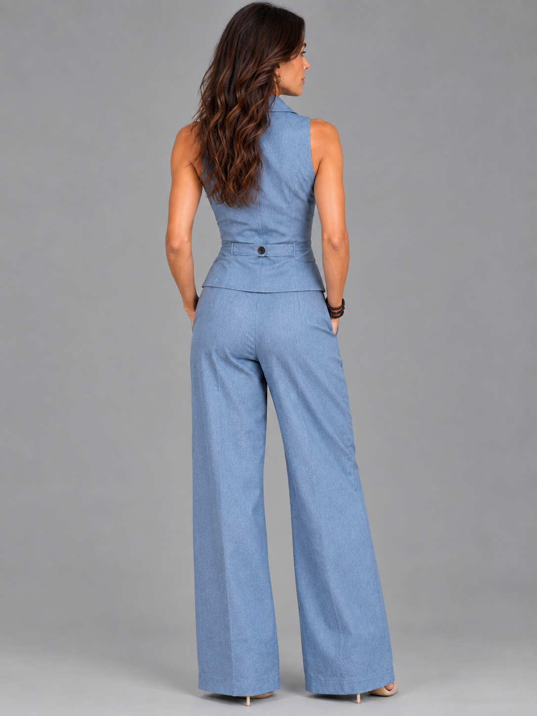 Amélie | Ensemble élégant avec gilet et pantalon large