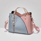 Inès – Sac à main bicolore en cuir lisse
