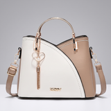 Inès – Sac à main bicolore en cuir lisse