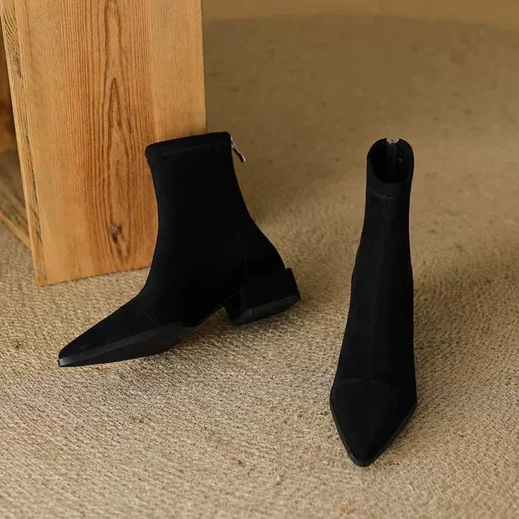 Camille | Bottines élégantes en daim à bout pointu