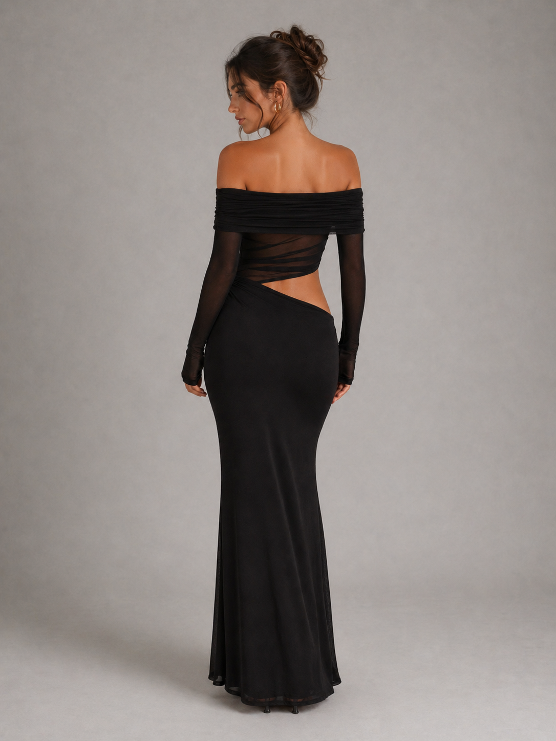 MÉLINA – ROBE LONGUE EN TULLE À ÉPAULES DÉNUDÉES