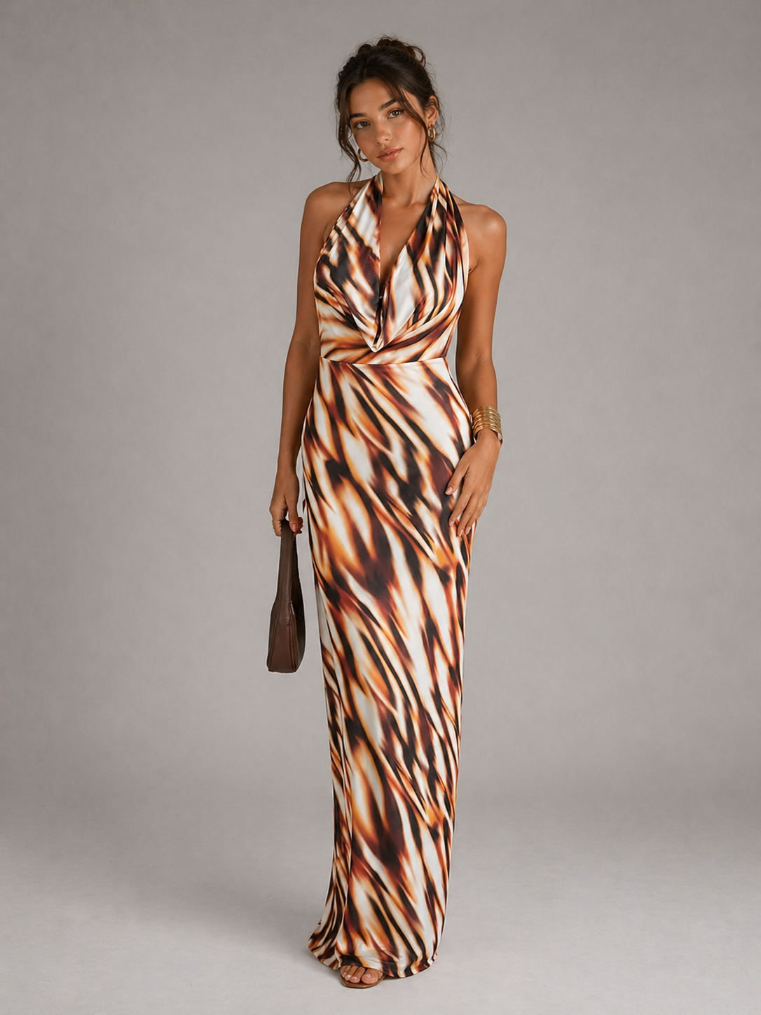 AURORA – ROBE LONGUE DOS NU IMPRIMÉE