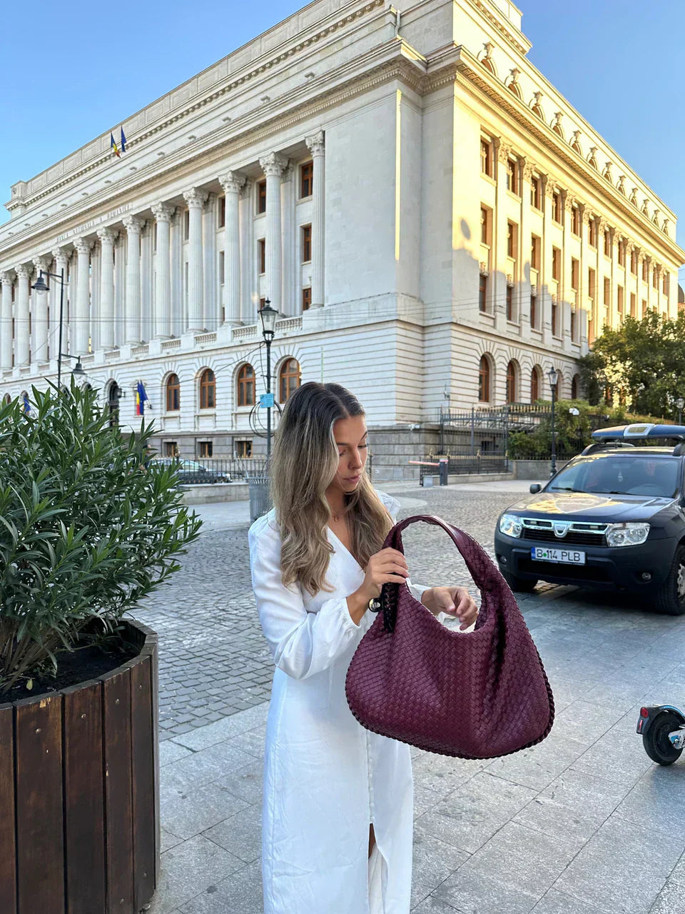 ALYA – SAC CABAS TRESSÉ BORDEAUX