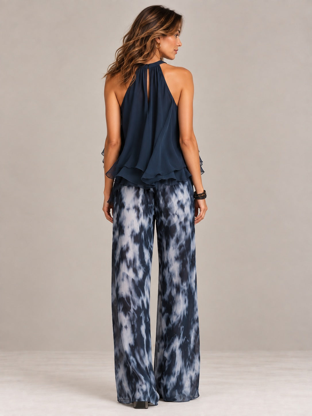 Élise | Ensemble élégant aérien avec top fluide et pantalon ample