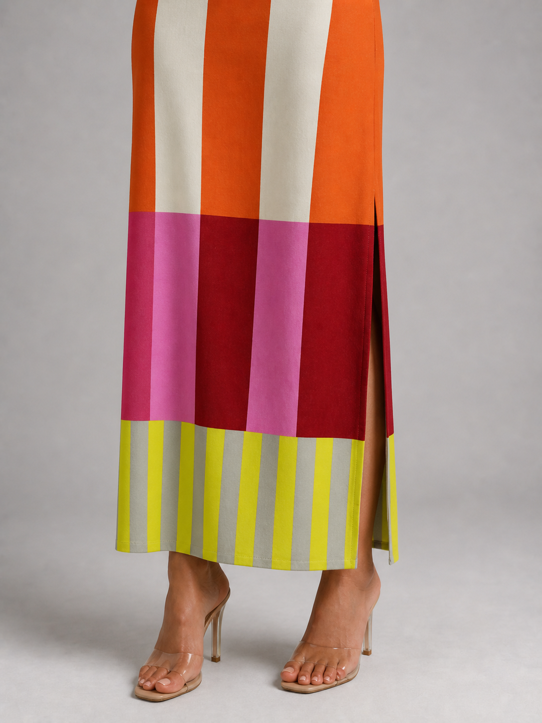 AVÉLINE – ROBE LONGUE RAYÉE COLORÉE