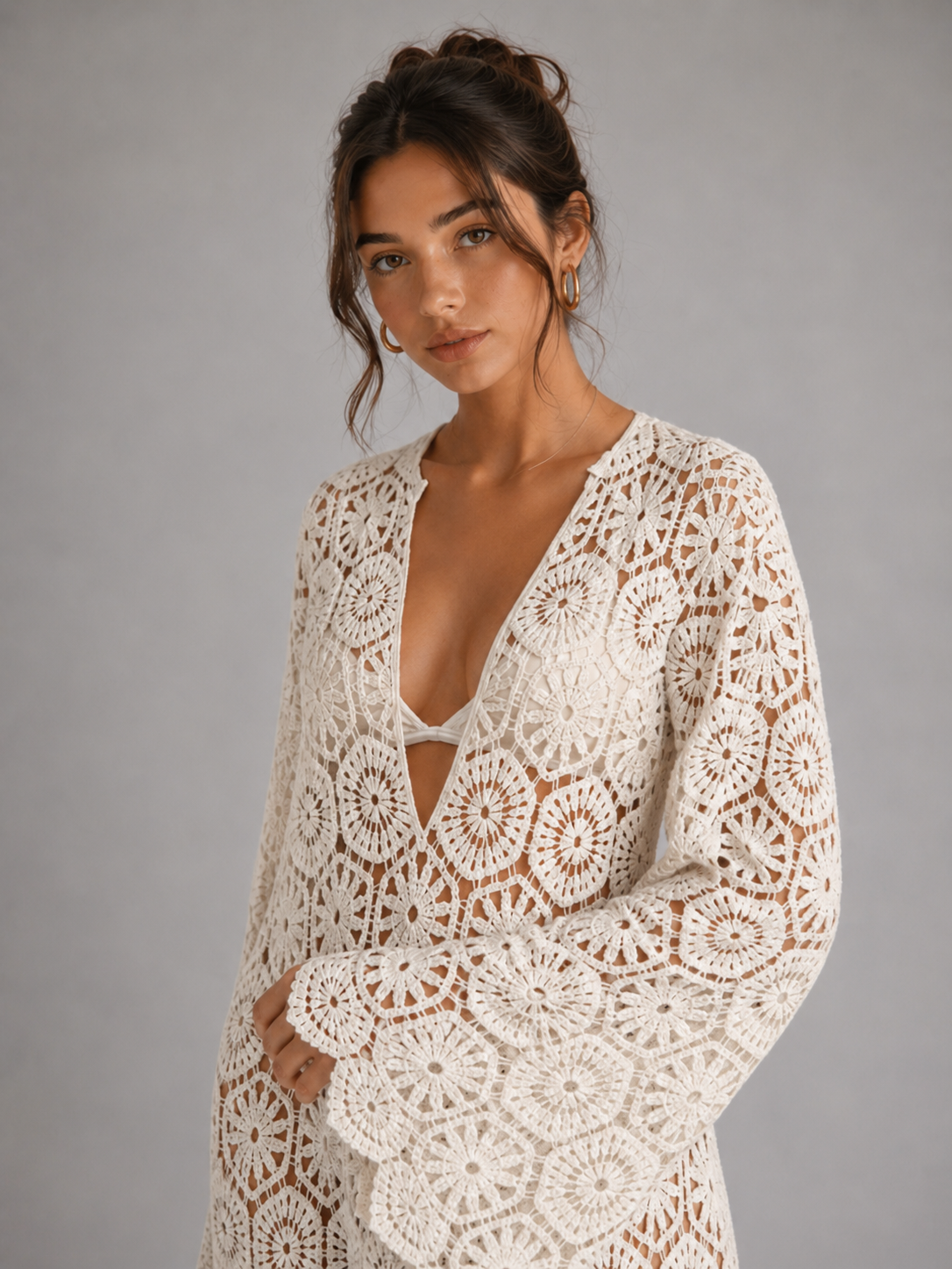 ALMA – ROBE LONGUE EN DENTELLE AJOURÉE