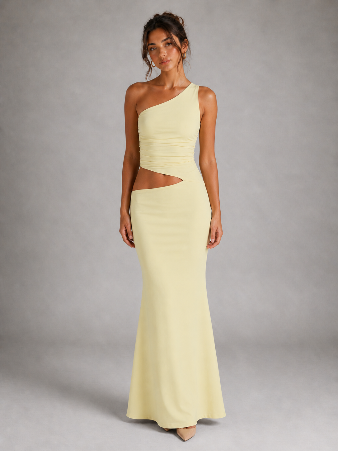 CHLOÉ – ROBE LONGUE ASYMÉTRIQUE À ÉPAULE UNIQUE