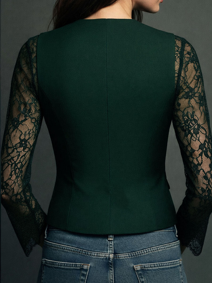 Sophie | Blazer Élégant à Manches Semi-Transparentes