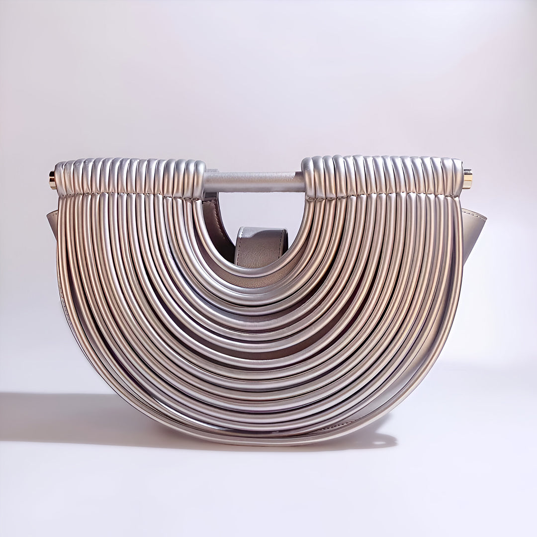 SEREN – SAC BANDOULIÈRE SCULPTURAL MÉTALLISÉ