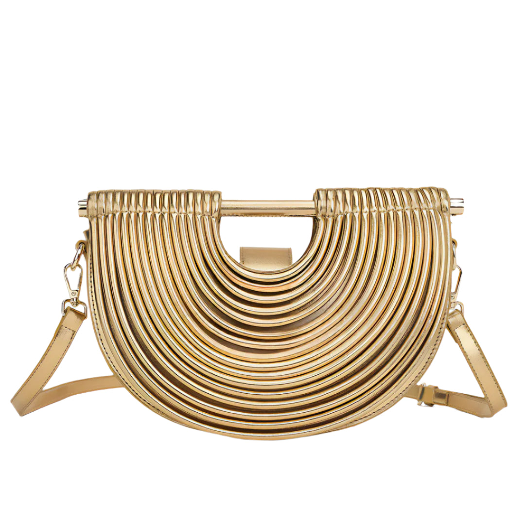 SEREN – SAC BANDOULIÈRE SCULPTURAL MÉTALLISÉ