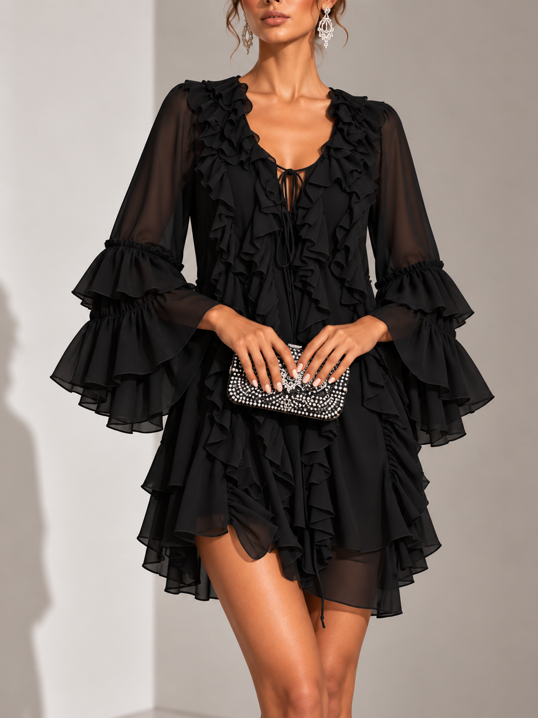 Élodie™ | Robe courte élégante à volants
