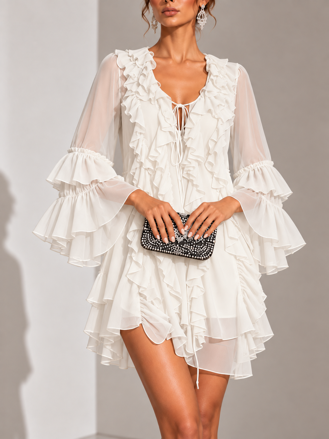 Élodie™ | Robe courte élégante à volants
