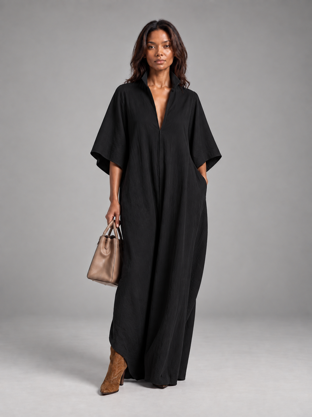 Noémie™ | Robe longue fluide minimaliste