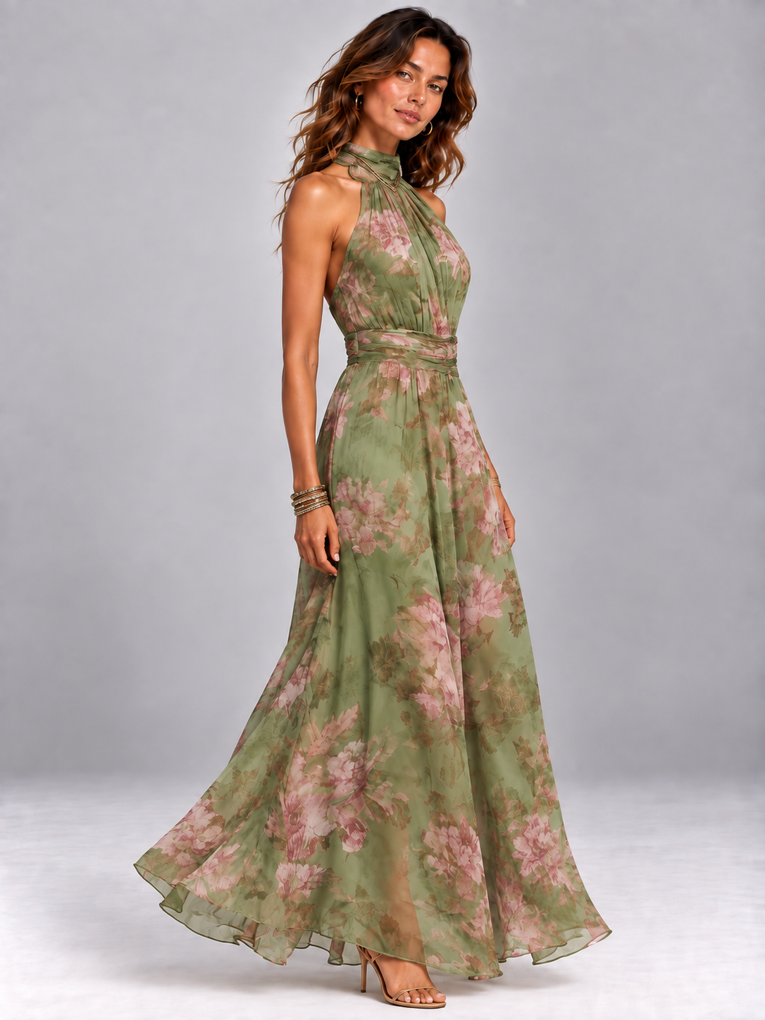 Camélia™ | Robe longue fluide à imprimé floral