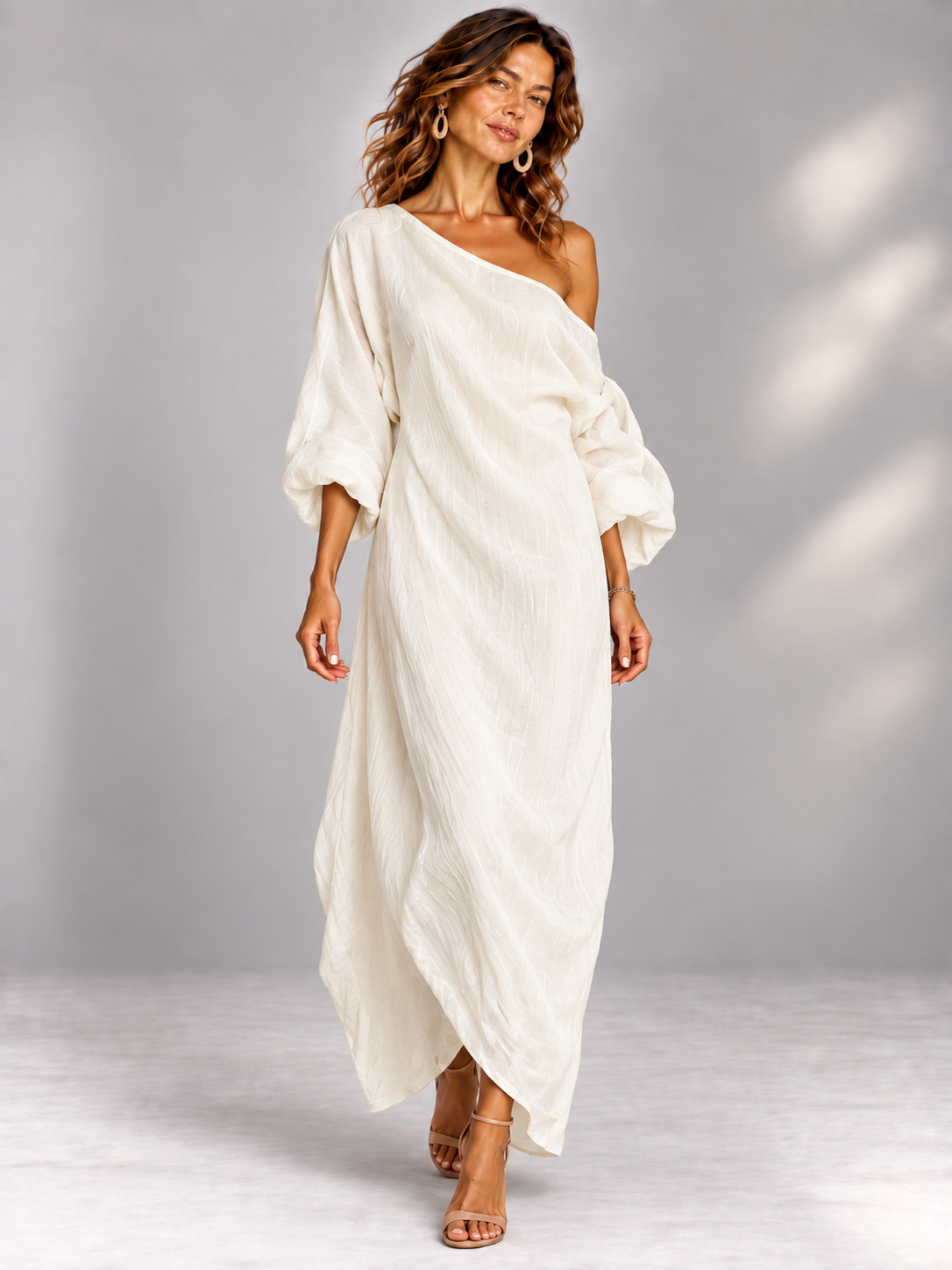 Soline | Robe longue fluide asymétrique élégante