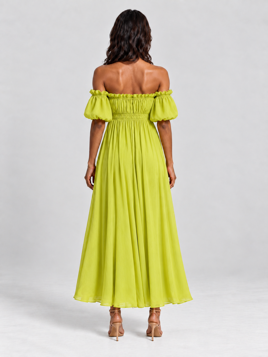 Aurélie | Robe longue fluide à épaules dénudées