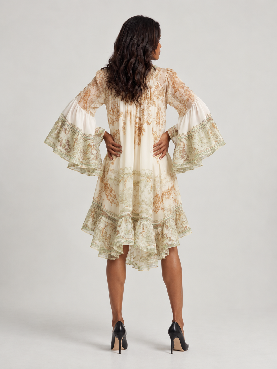 Luna | Robe fluide à imprimé élégant et manches amples