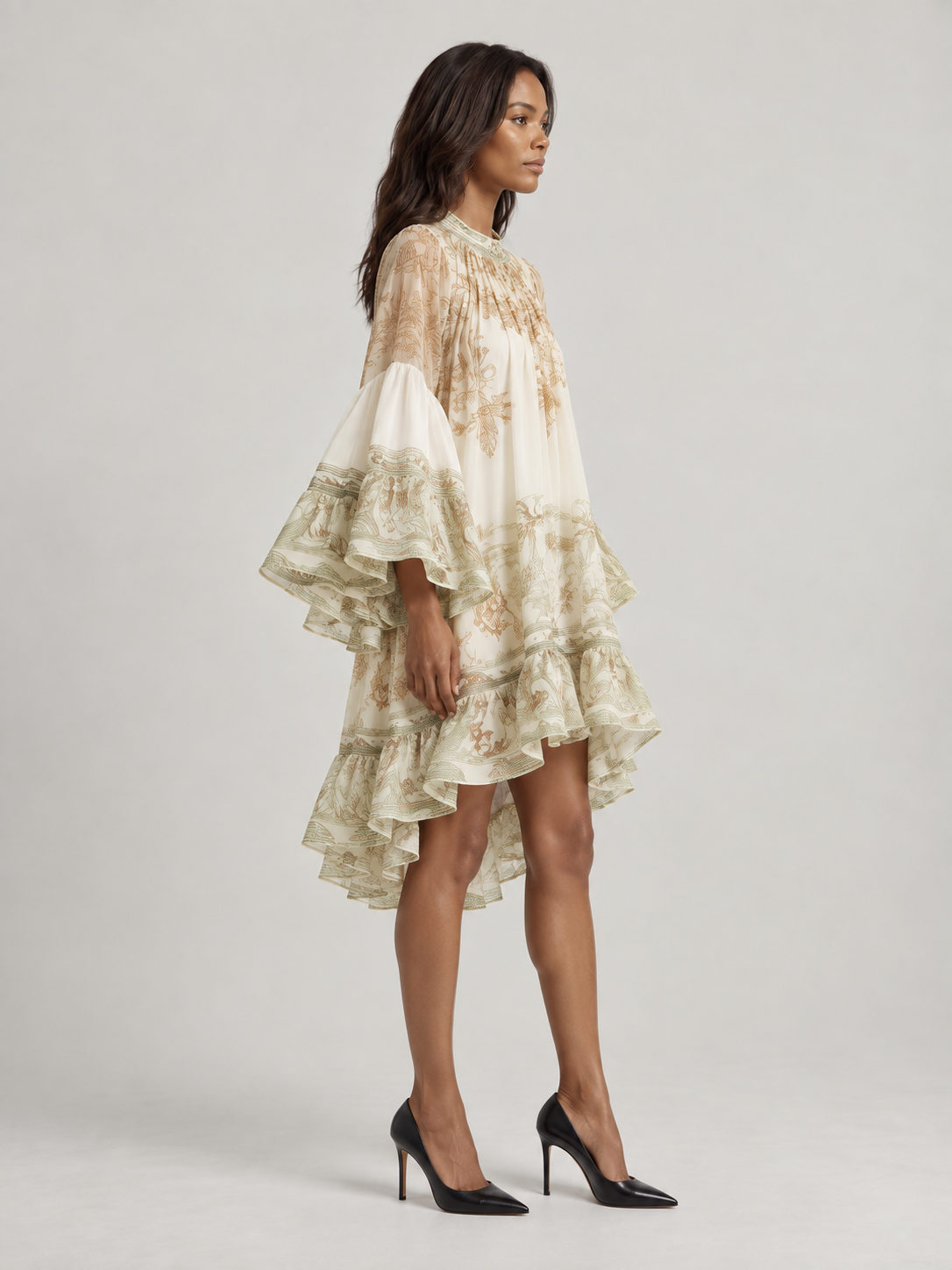 Luna | Robe fluide à imprimé élégant et manches amples