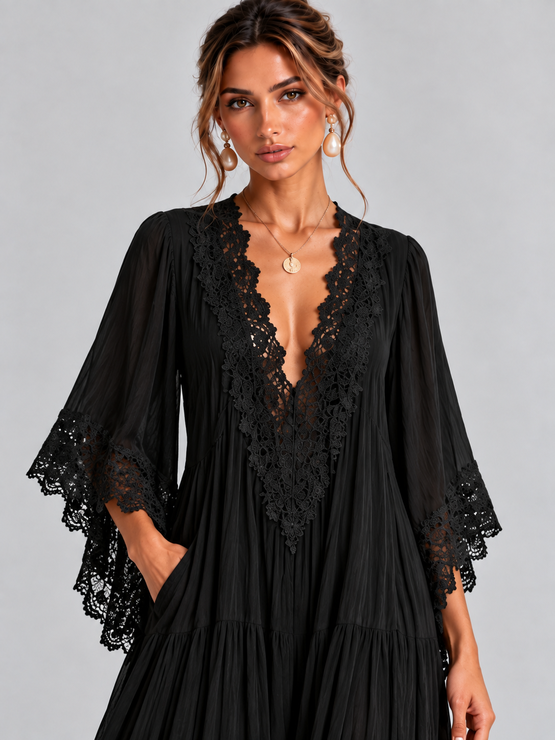 Éliane | Robe Chiffon Noire