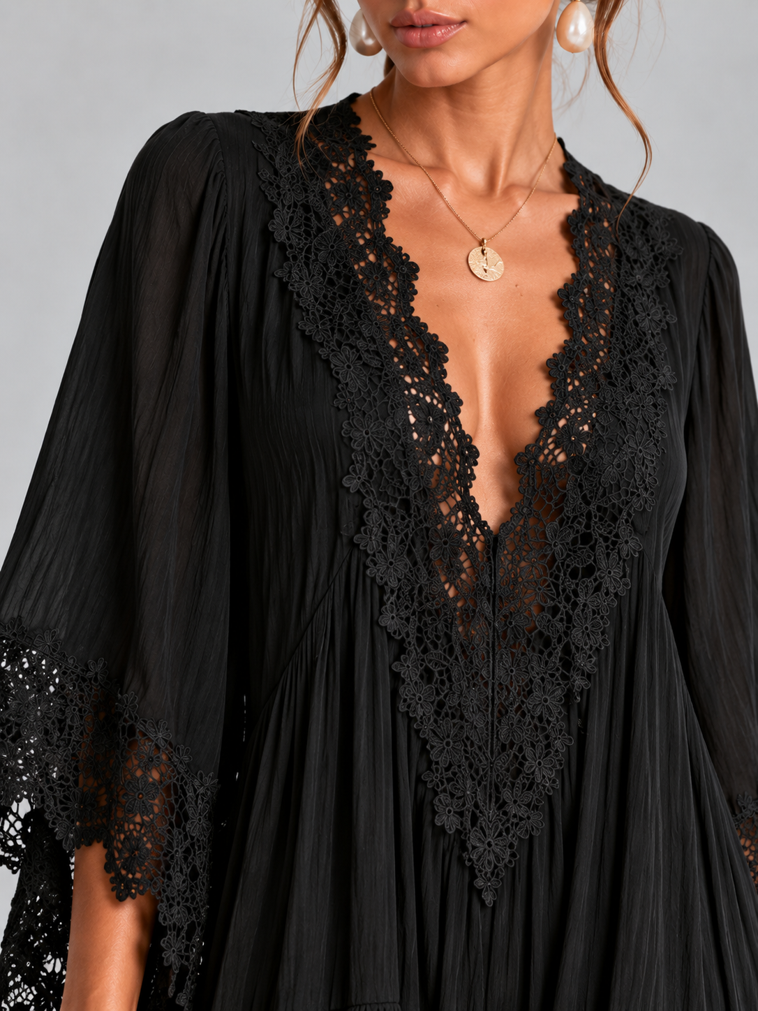 Éliane | Robe Chiffon Noire