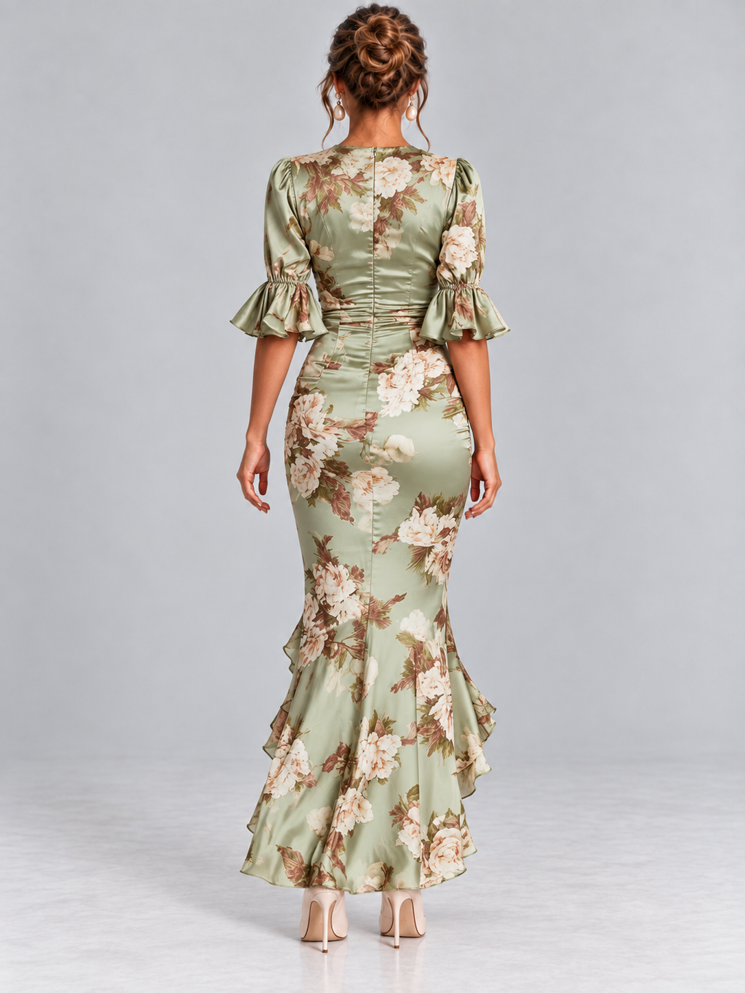 Camille | Robe élégante fleurie avec coupe cintrée et détails fluides