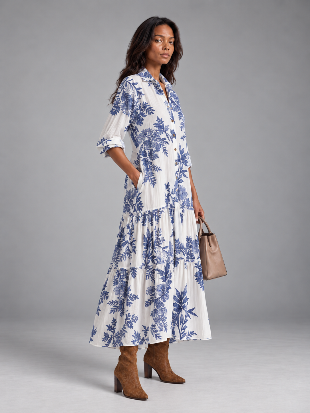 Margaux™ | Robe longue fleurie élégante
