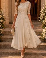 Célestine™ | Robe longue élégante à détails en dentelle