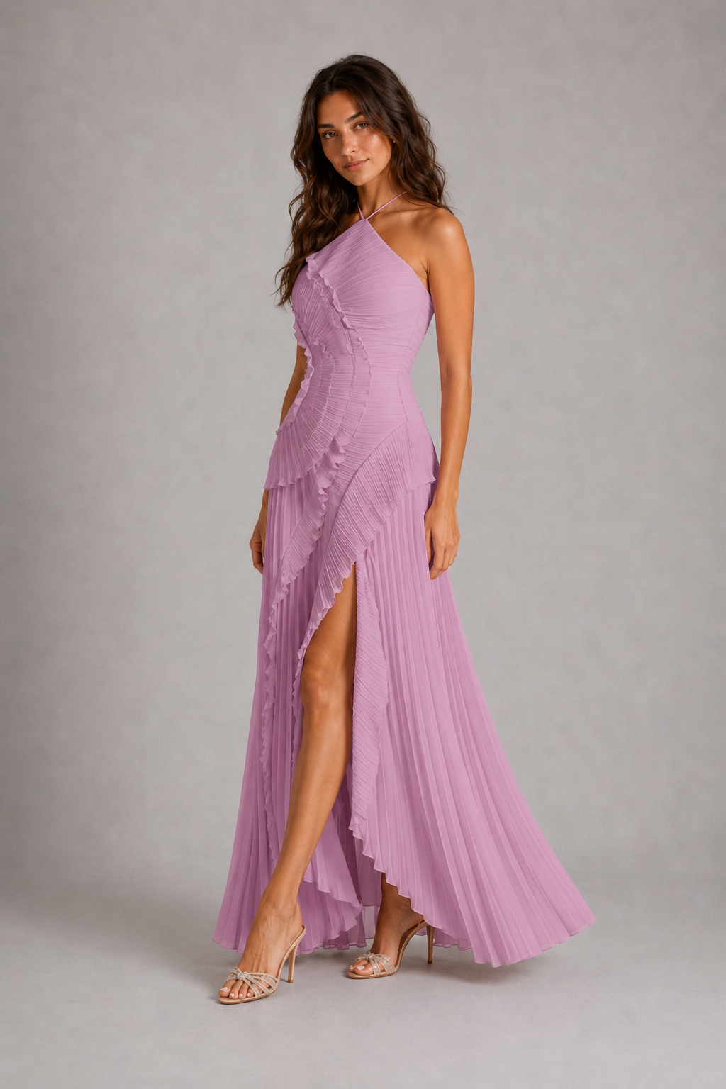 SOLÈNE | ROBE MAXI PLISSÉE