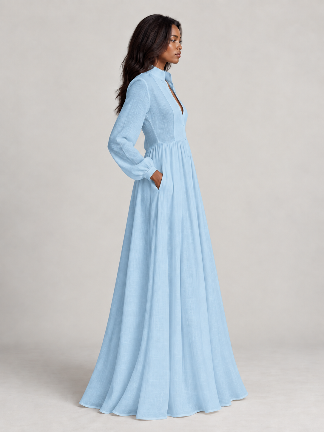 Amélie™ | Robe longue fluide en mélange de lin