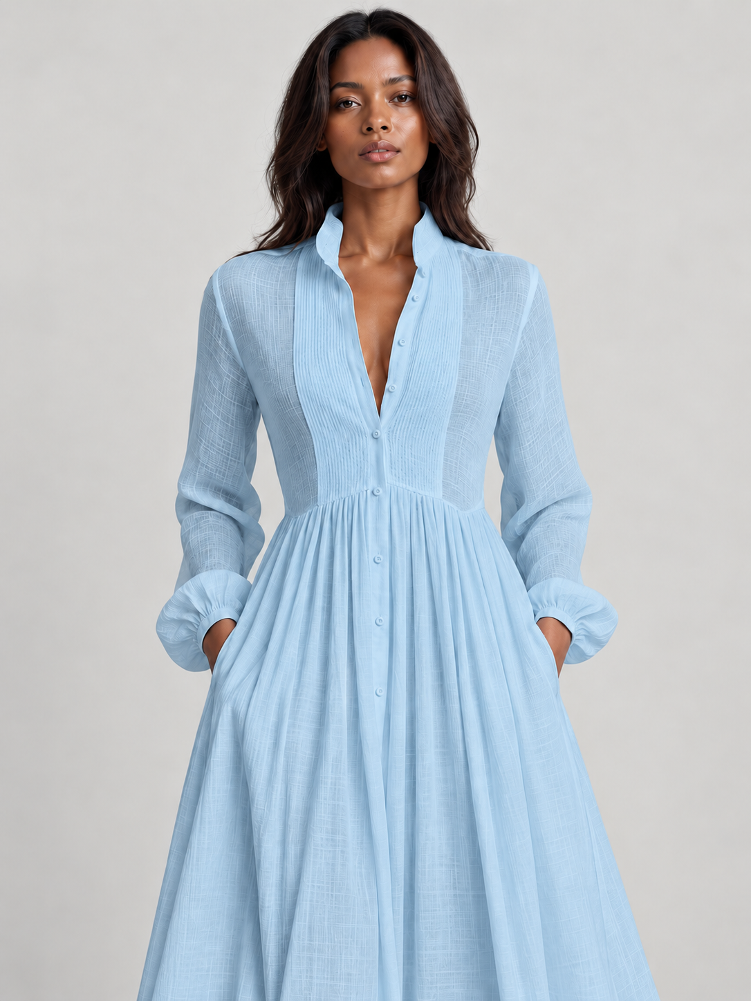 Amélie™ | Robe longue fluide en mélange de lin