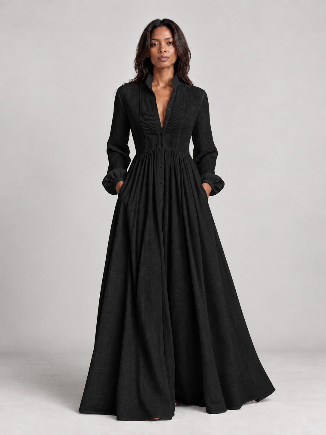 Amélie™ | Robe longue fluide en mélange de lin