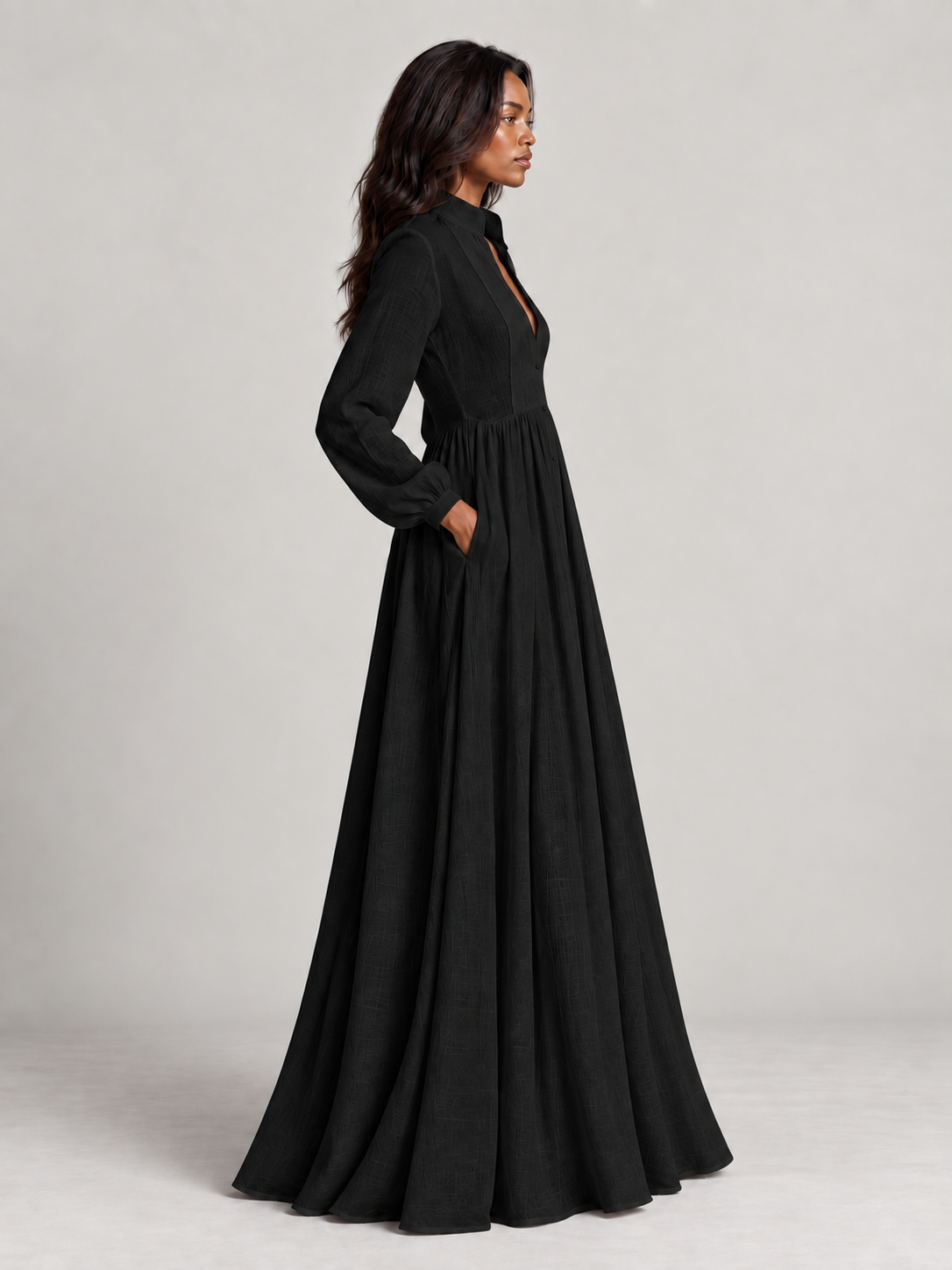 Amélie™ | Robe longue fluide en mélange de lin