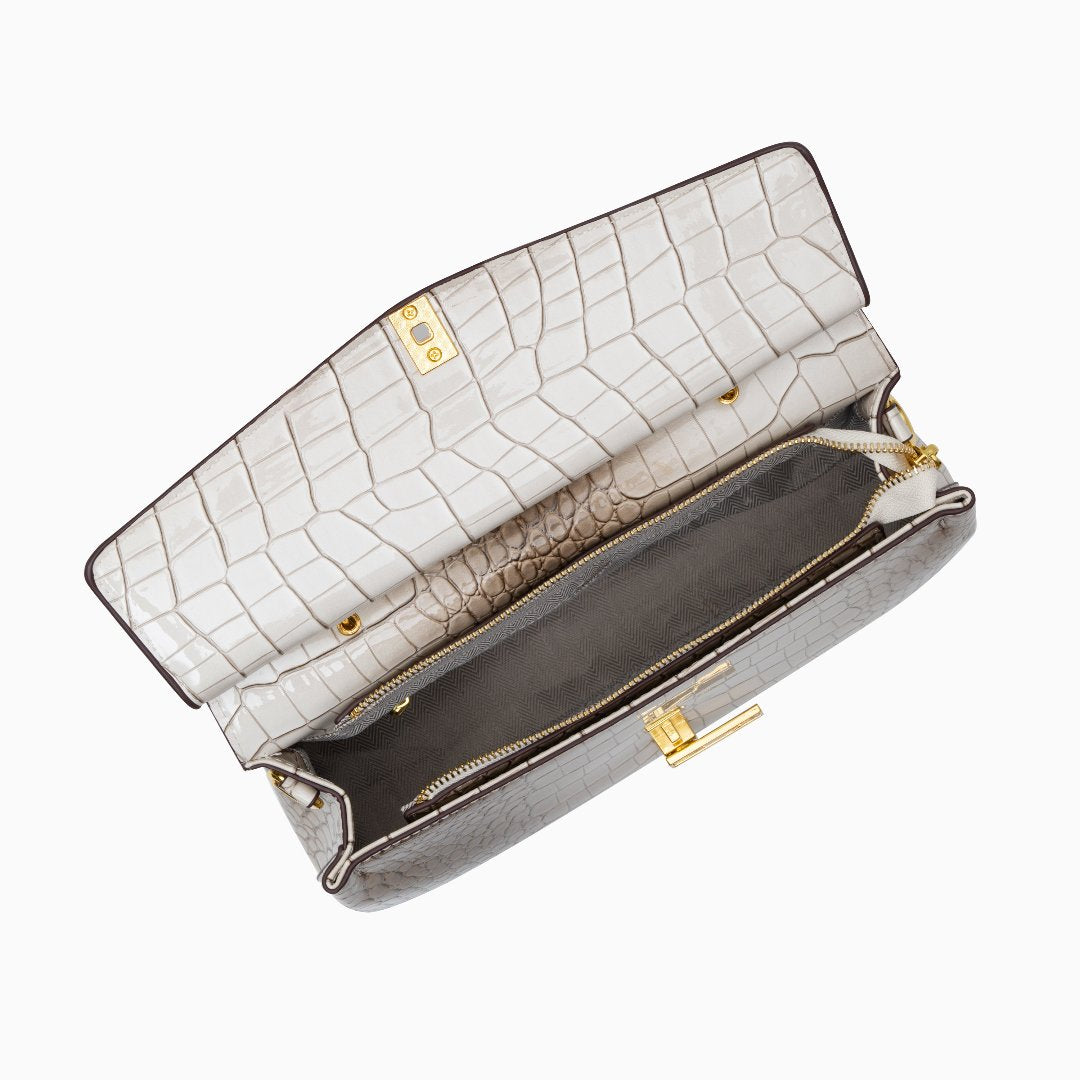 ÉLO – SAC STRUCTURÉ EFFET CROCO AVEC BANDOULIÈRE