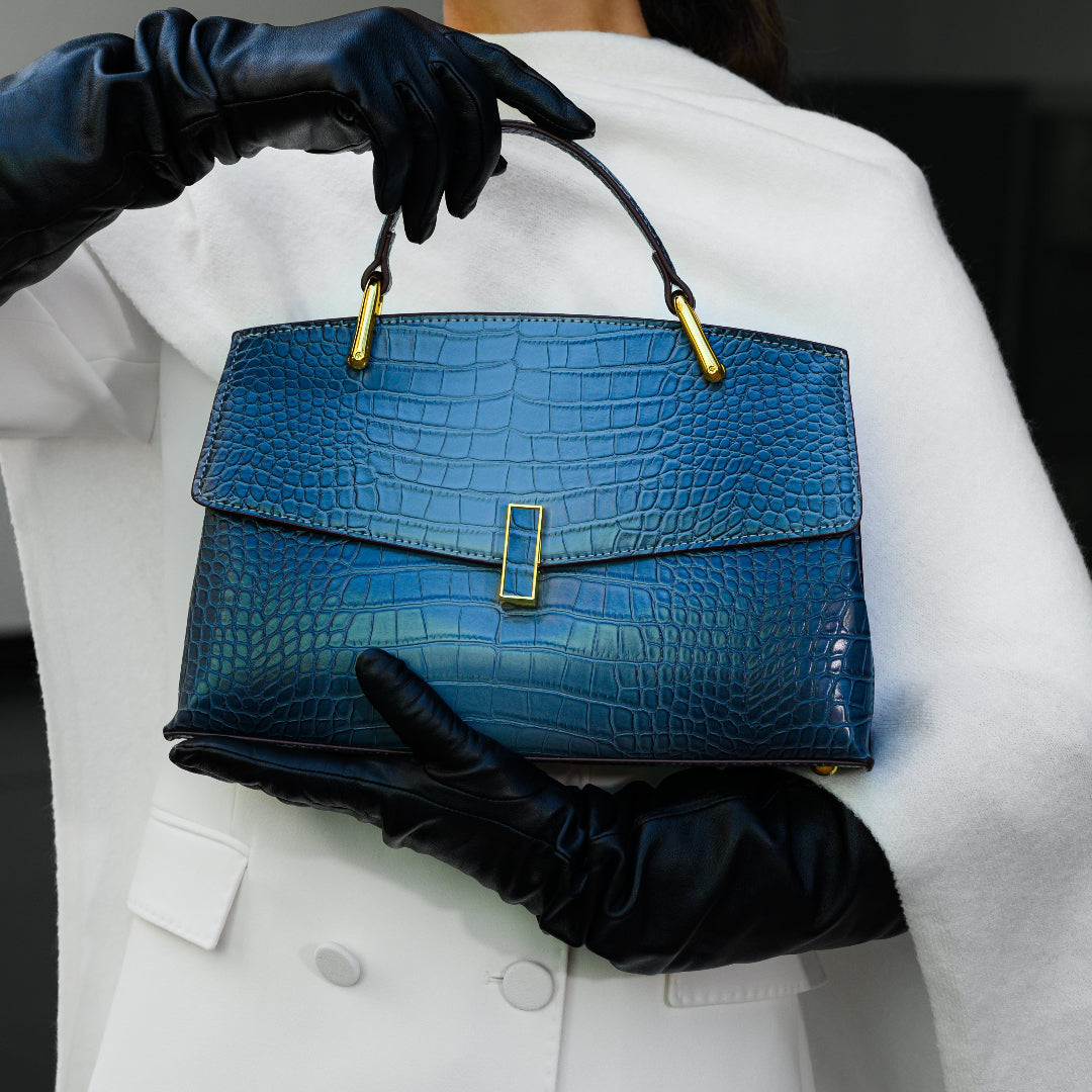 ÉLO – SAC STRUCTURÉ EFFET CROCO AVEC BANDOULIÈRE