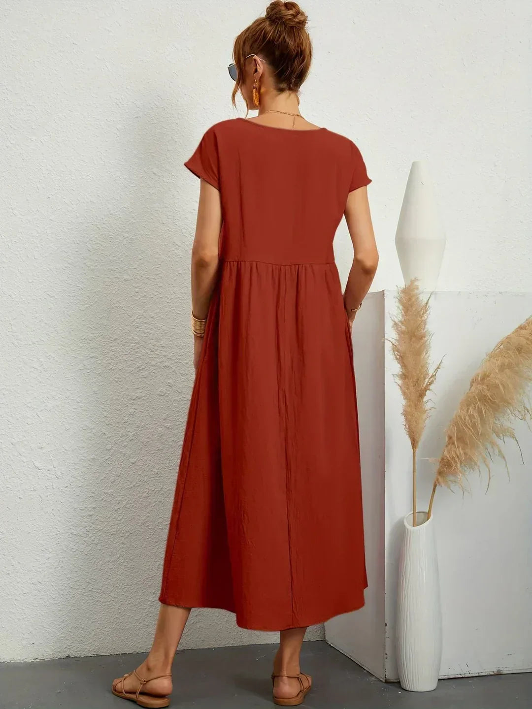 ROBE LÉGÈRE EN COTON DOUX AVEC POCHES