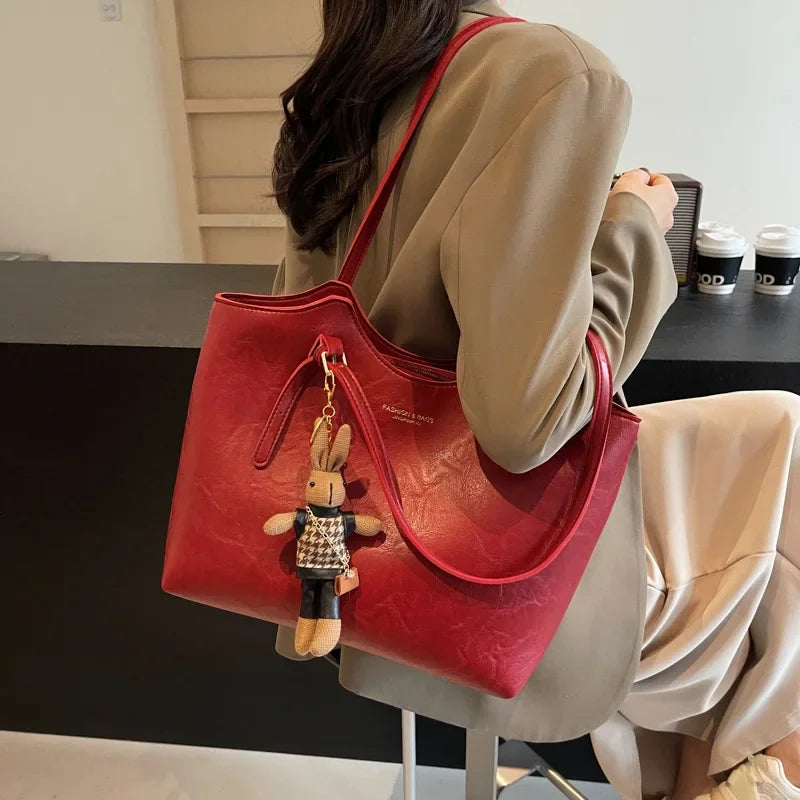 ANNE – SAC CABAS ROUGE CLASSIQUE