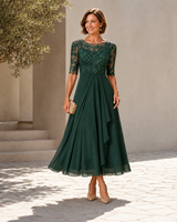 Célestine™ | Robe longue élégante à détails en dentelle