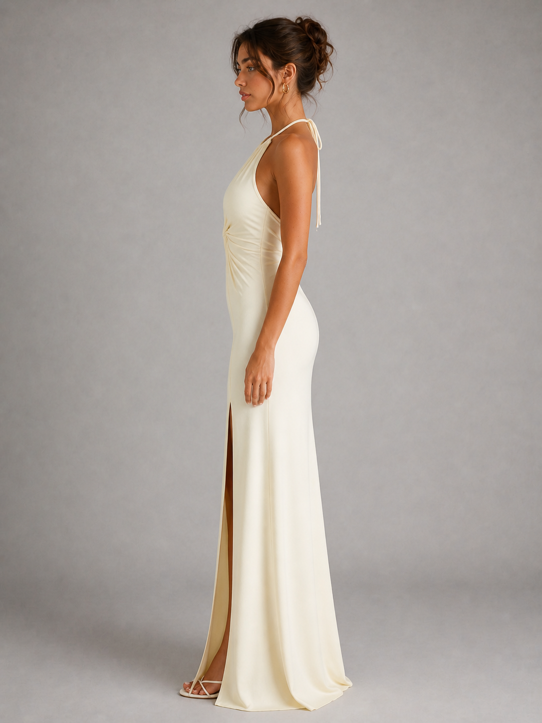 AURORE – ÉCLIPSANTE ROBE LONGUE DOS NU À FENTE