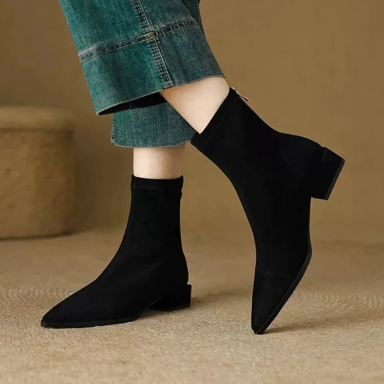 Camille | Bottines élégantes en daim à bout pointu