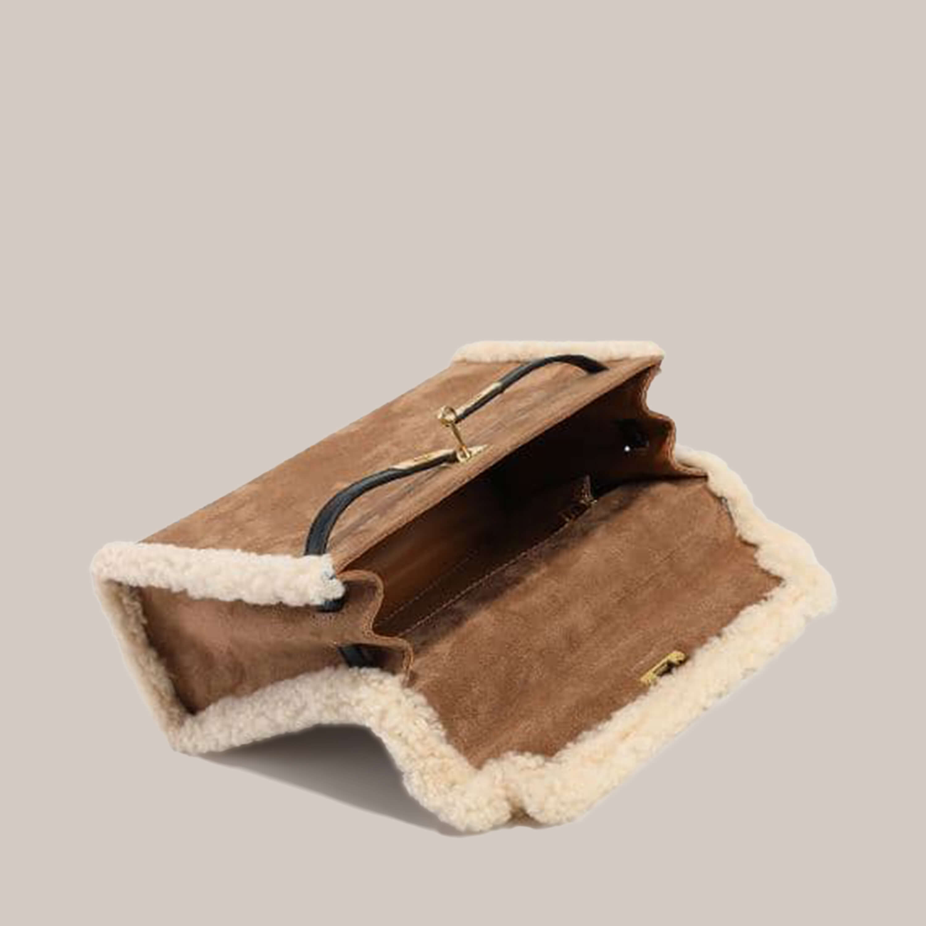 ÉLÉONORE – SAC CABAS SUÉDINE DOUBLÉ EFFET MOUTON