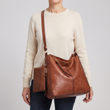 Héloïse – Sac hobo en cuir avec pochette