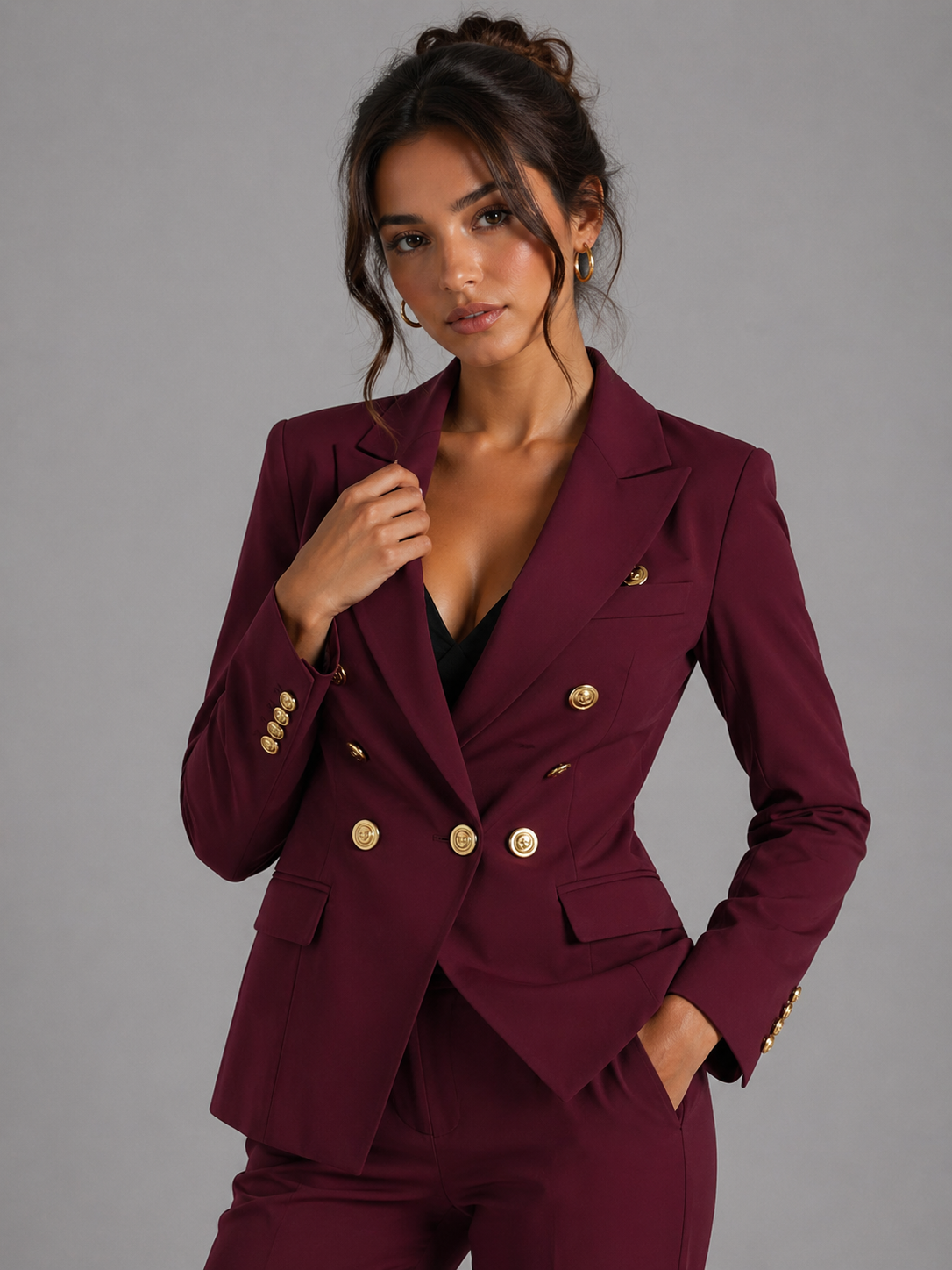 ÉLODIE – BLAZER CROISÉ ET PANTALON AJUSTÉ