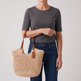 Rose – Cabas en crochet tissé main