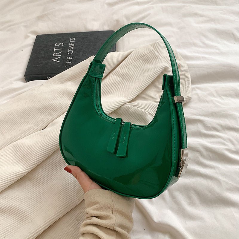 AURE – SAC ÉPAULE VERNI ROUGE ÉLÉGANT