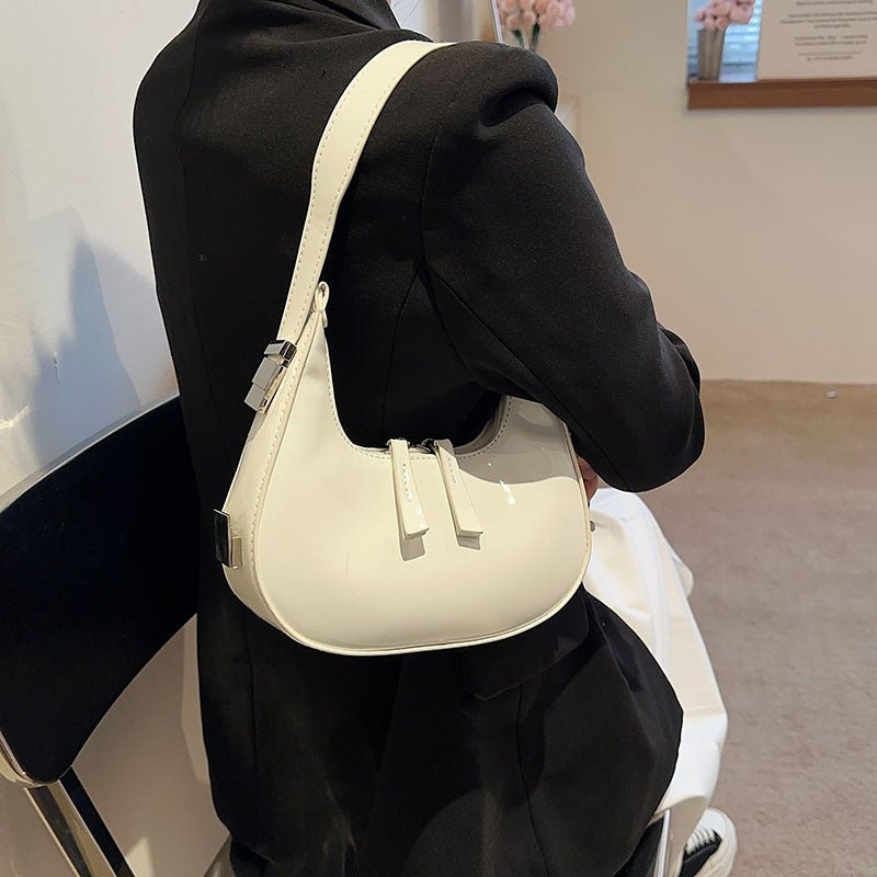 AURE – SAC ÉPAULE VERNI ROUGE ÉLÉGANT